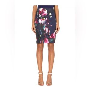 TED BAKER Floral print pencil skirt midi